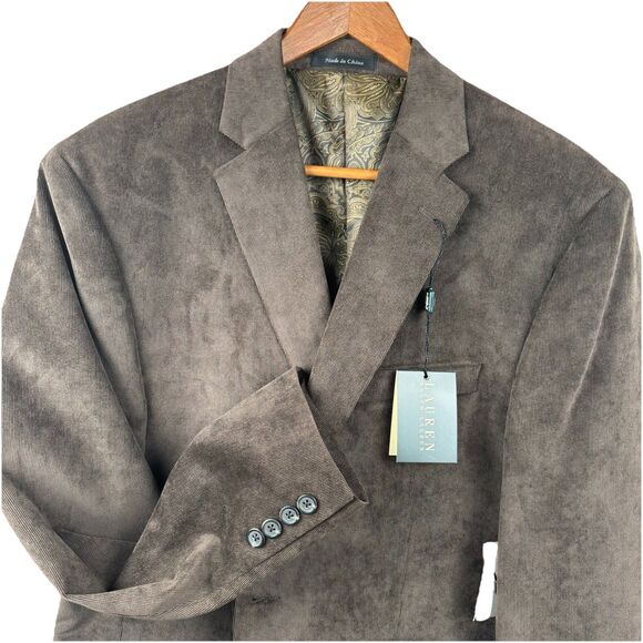 NWT Lauren Ralph Lauren Men’s Corduroy Blazer/Sports Jacket Brown Size 42R - Picture 7 of 10